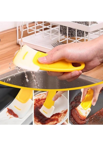 Çok Renkli Silikon Uçlu Bulaşık Temizleme Kazıyıcı Spatula, Pratik ve Renkli Tasarım modelleri