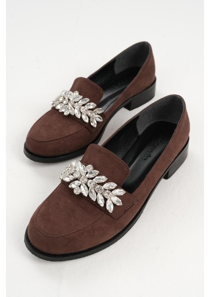 Matilda Kahverengi Taşlı Kadın Oxford Düz Ayakkabı modelleri