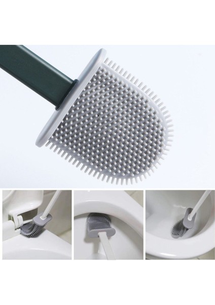 Beyaz Duvara Monte Kapaklı Askılı Tuvalet Fırçası Seti modelleri