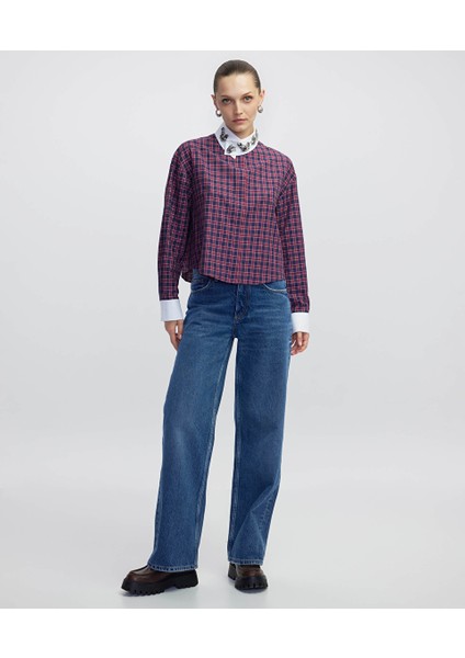 Aplikeli Ekose Desen Gömlek IW6250025053035 fiyatları