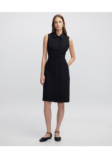 Asimetrik Düğmeli Elbise IW6250002140001