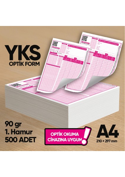 Yks-Msü Deneme Sınavları için 500 Adet (90.gr) Optik Form - Optik Okuma Uyumlu