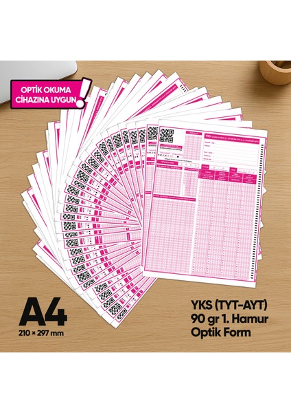 Yks-Msü Deneme Sınavları için 500 Adet (90.gr) Optik Form - Optik Okuma Uyumlu modelleri