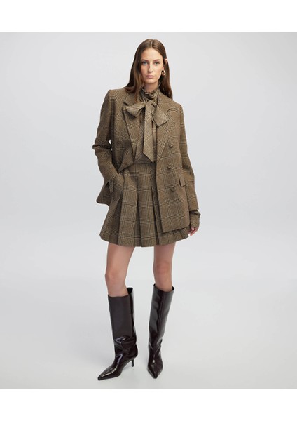 Broş Aksesuarlı Ekose Desen Blazer IW6250106016156 fiyatları