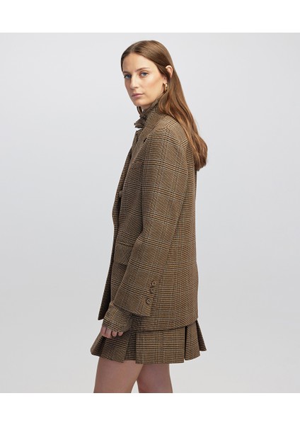 Broş Aksesuarlı Ekose Desen Blazer IW6250106016156 modelleri