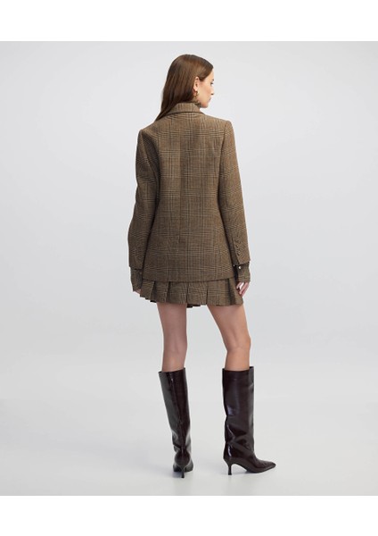 Broş Aksesuarlı Ekose Desen Blazer IW6250106016156 fırsatları