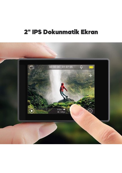 V50 Elite 4K/60FPS 20MP Wi-Fi Aksiyon Kamera ve Aksesuar Seti, Su Geçirmez Kılıf, App Kontrollü