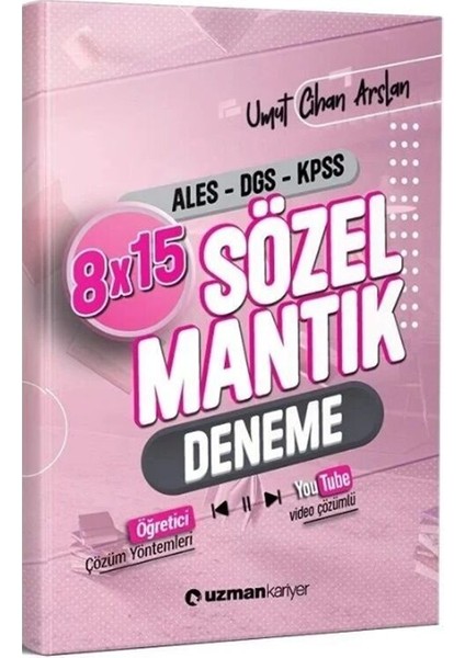Uzman Kariyer Kpss Ales Dgs Sözel Mantık 8 x 15 Deneme