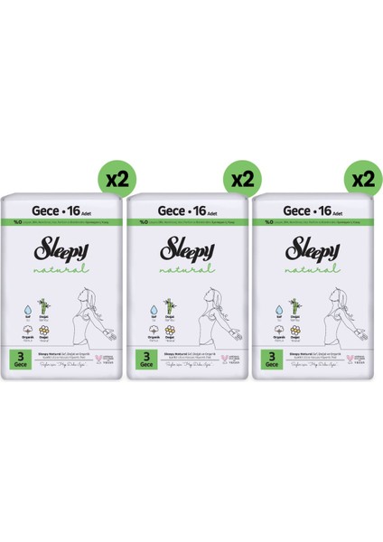 Natural Ultra Hassas Hijyenik Ped Mega Fırsat Paketi Gece 96 Adet modelleri