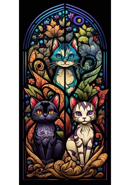 Soyut Sanatsal Kediler Iıı Ev Duvar Salon Güzellik Salonu Ofis Dükkan Dekarasyon Kanvas Tablo fiyatları