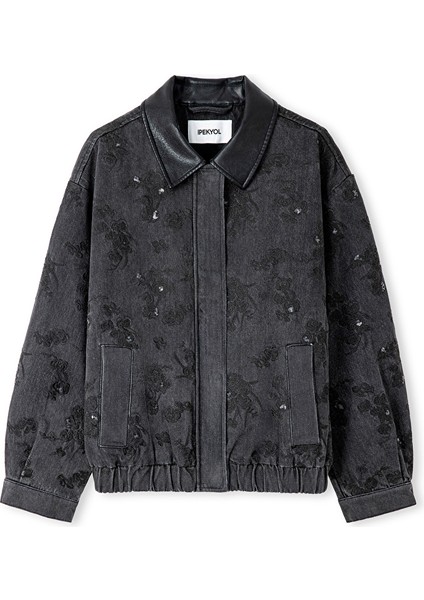 Kontrast Yaka Payetli Mont IW6250012027036 indirimleri