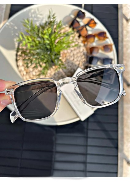 Güneş Gözlüğü Erkek & Kadın UV400 Cam Siyah-Şeffaf