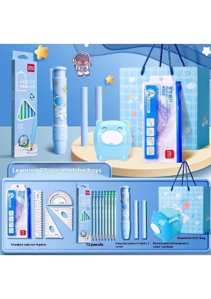 Okula Başlarken Süper Set! Deli Çocuk Kırtasiye Seti - Ilkokul Öğrencileri Için Mükemmel Hediye (Kız/erkek) (Yurt Dışından)