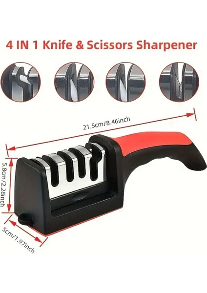 4 Aşamalı Manuel Mutfak Bıçak Bileme Cihazı, Hızlı ve Kolay Kullanım modelleri