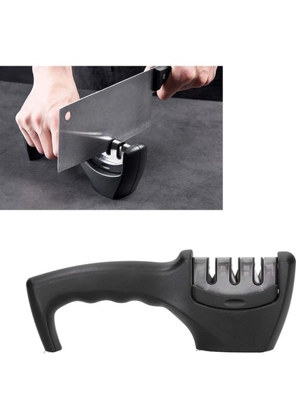 Çok Aşamalı Ayaklı Bıçak Bileme Aracı, Pratik ve Etkili Keskinleştirme Sağlar.