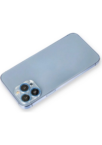 Newface iPhone 13 Pro Max Shine Kamera Lens Koruma Cam - Mavi