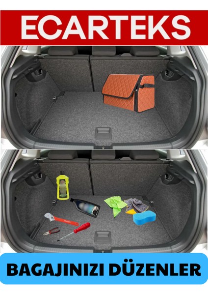 Oto Bagaj Organizeri Kapitone Deri Çanta Siyah-Kırmızı Renk 40 cm fiyatları