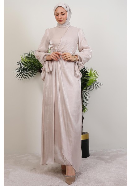 Beli Gül Detay Abiye Bej fırsatları