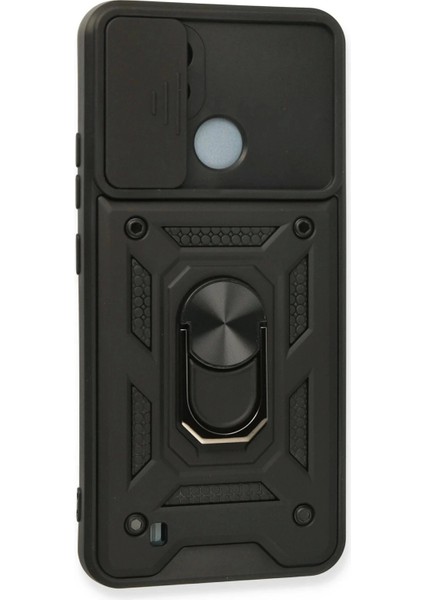 Newface Realme C11 2021 Kılıf Pars Lens Yüzüklü Silikon - Siyah modelleri