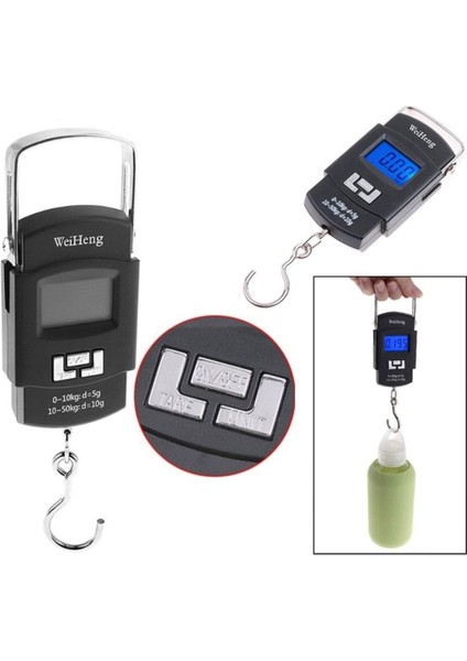 Taşınabilir Dijital El Terazisi, LCD Ekran, Pil ile Çalışan Hafif Tartı