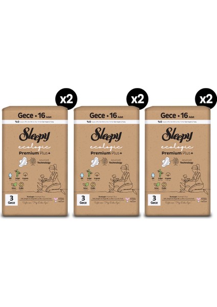 Ecologic Premium Plus Hijyenik Ped Mega Fırsat Paketi Gece 96 Adet modelleri