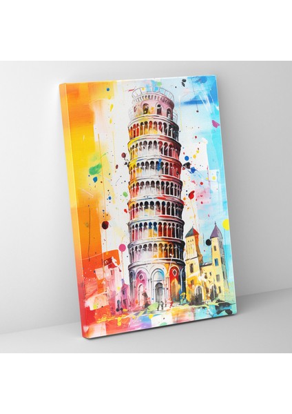 Pisa Eğik Kulesi Kanvas Duvar Sanatı - Duvar Dekorasyonu Için Pisa Eğik Kulesi Kanvas Tablo