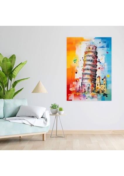 Pisa Eğik Kulesi Kanvas Duvar Sanatı - Duvar Dekorasyonu Için Pisa Eğik Kulesi Kanvas Tablo fiyatları