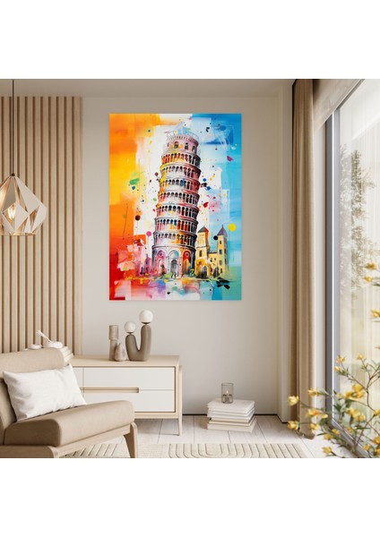 Pisa Eğik Kulesi Kanvas Duvar Sanatı - Duvar Dekorasyonu Için Pisa Eğik Kulesi Kanvas Tablo modelleri