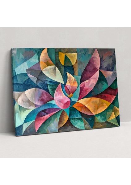 Pastel Kübist Çiçek Aranjmanı Kanvas Tablo - Pablo Picasso Kanvas Tablo Duvar Dekorasyonu Kanvas Sanatı