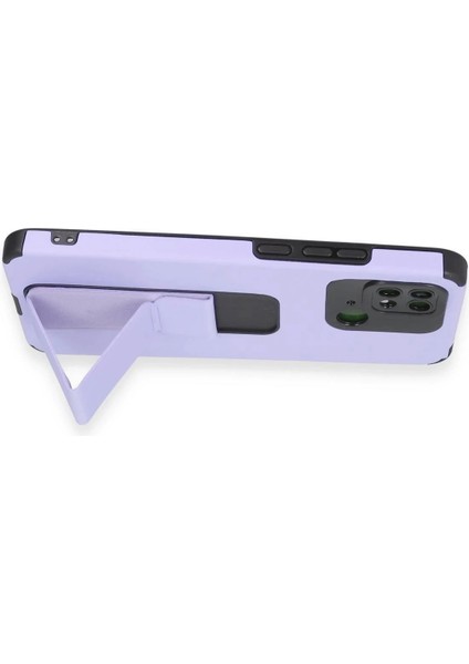 Newface Xiaomi Redmi 10C Kılıf Mega Standlı Silikon - Lila indirimleri