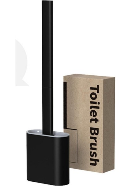 Silikon Banyo Tuvalet Klozet Temizleme Fırçası ve Tutucu Set, Siyah modelleri