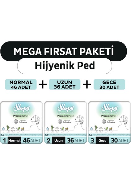 Bio Natural Premium Plus Hijyenik Ped Mega Fırsat Paketi 112 Adet
