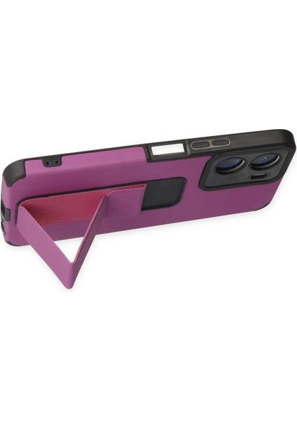 Newface Vivo Y16 Kılıf Mega Standlı Silikon - Mor indirimleri