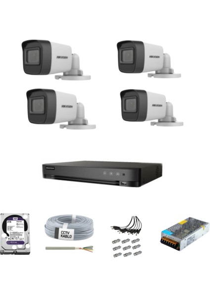 Haıkon 4 Kameralı Güvenlik Kamera Hazır Set 1TB 7/24 HDD