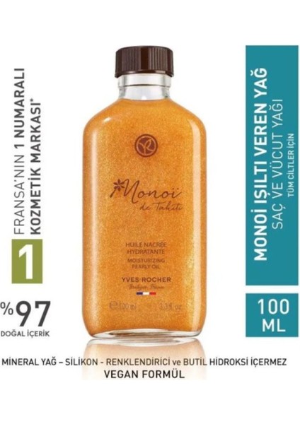 Monoi Işıltı Veren Saç ve Vücut Yağı Egzotik Bakımla Vücudunuz ve Saçlarınız Işıldasın! 100 ml