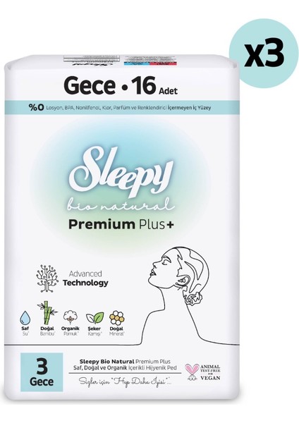 Bio Natural Premium Plus Hijyenik Ped Süper Avantaj Paketi Gece 48 Adet fiyatları