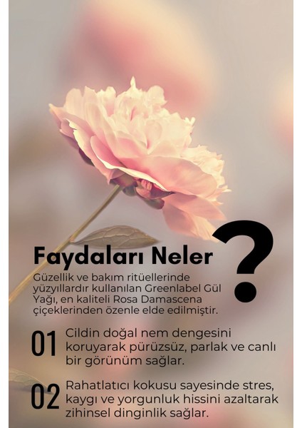 Gül Yağı 30 ml - Doğal ve Saf Bitkisel Yağ, Cilt ve Saç Bakımı için İdeal