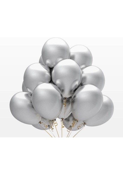 100'LÜ 12" Metalik Silver Gümüş Baskı Balonu 074911 fiyatları