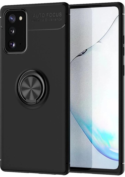 Newface Samsung Galaxy Note 20 Kılıf Range Yüzüklü Silikon - Siyah