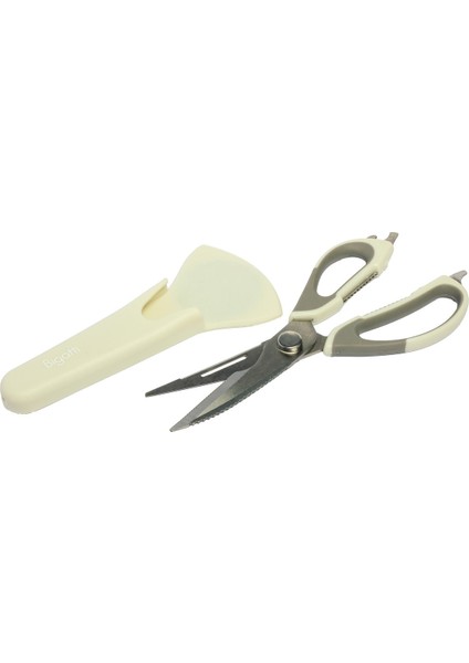 Gri 24CM Mutfak Makası, Dayanıklı ve Pratik Mutfak Gereci