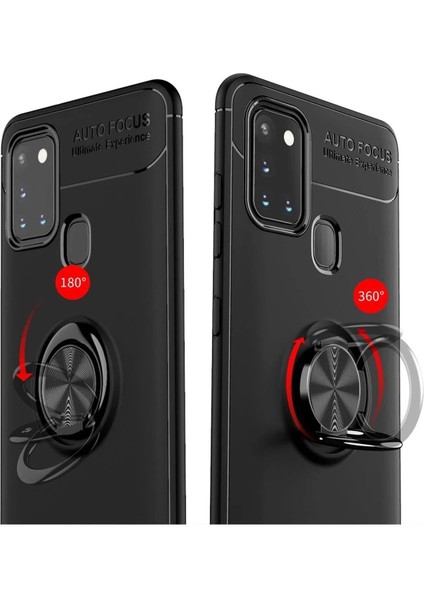 Newface Samsung Galaxy M31 Kılıf Range Yüzüklü Silikon - Siyah-Gold fırsatları