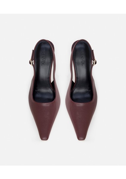 Deri Görünümlü Topuklu Ayakkabı IW6250031012035 indirimleri