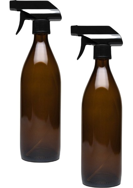 500ML Uzun Cam Amber Şişe, 2'li Paket, Şık ve Kullanışlı Kutu