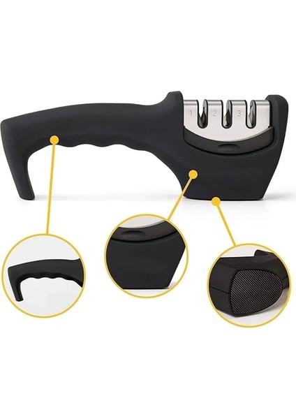 Ergonomik Elmas Uçlu Çok Yönlü Bıçak Bileme Aparatı, Yüksek Performanslı Mutfak Aracı