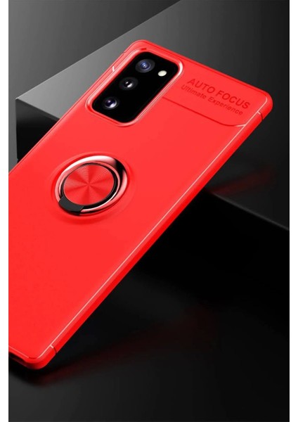 Newface Samsung Galaxy Note 20 Kılıf Range Yüzüklü Silikon - Kırmızı fiyatları