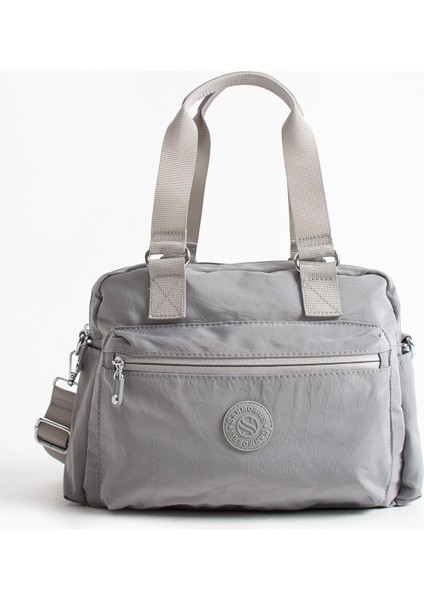 Kadın Paraşüt Kumaş 4 Bölmeli Çapraz Askılı El ve Omuz Çantası