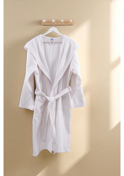 Cottonverse Kapüşonlu Bornoz – %100 Pamuk , Unisex