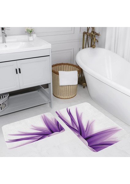 Dijital Baskı Modern Banyo Halısı Ikili Banyo Paspası LNA5133 100X60+60X50 cm