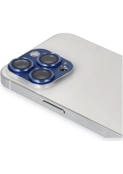 Newface iPhone 13 Pro Max Pers Alüminyum Kamera Lens - Lacivert