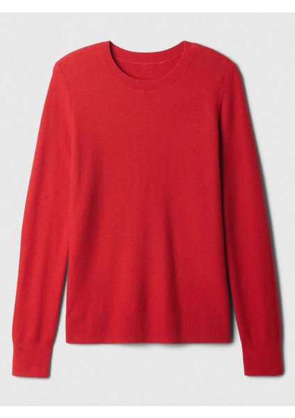 Kadın Kırmızı Textured Kazak fiyatları